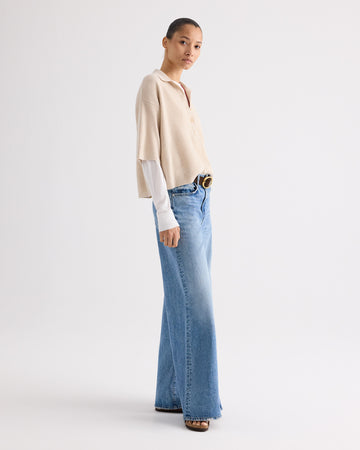 TWP Canvas SS Polo Sweater in Italian Cashmere view 4