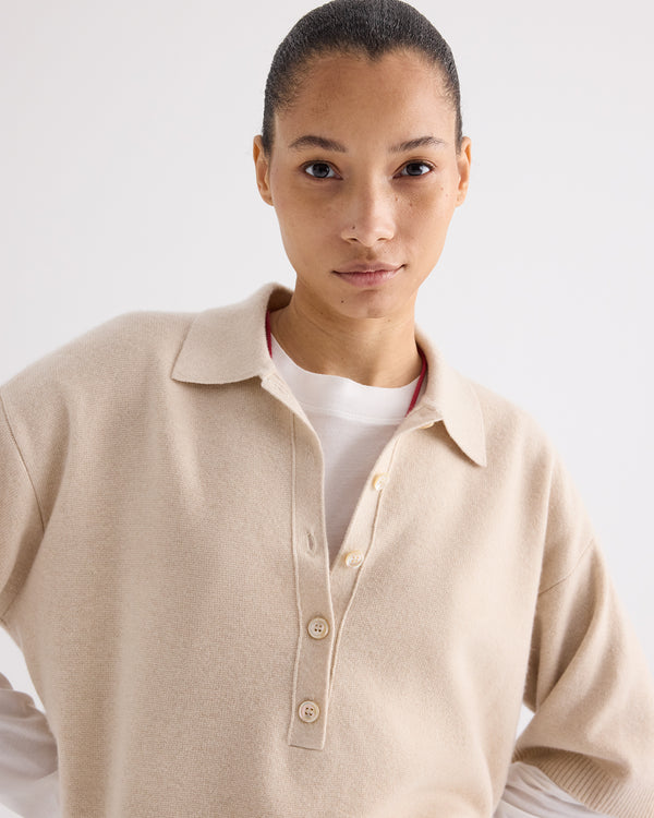 TWP Canvas SS Polo Sweater in Italian Cashmere view 2