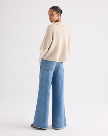 TWP Canvas SS Polo Sweater in Italian Cashmere view 5