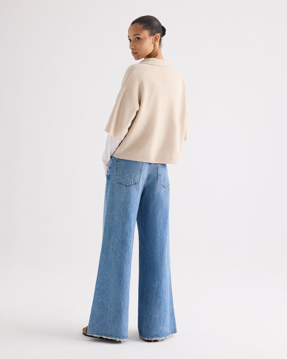 TWP Canvas SS Polo Sweater in Italian Cashmere view 5
