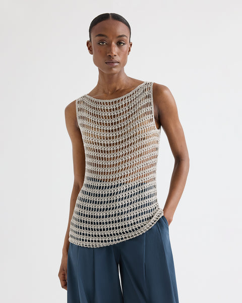 Sandshell Cleo Tank in Metallic Wrapped Yarn | TWP
