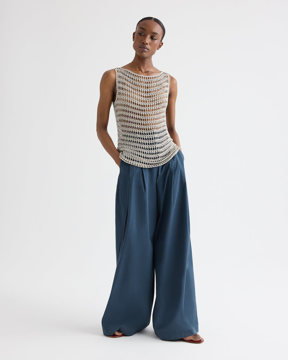 TWP Sandshell Cleo Tank in Metallic Wrapped Yarn view 2