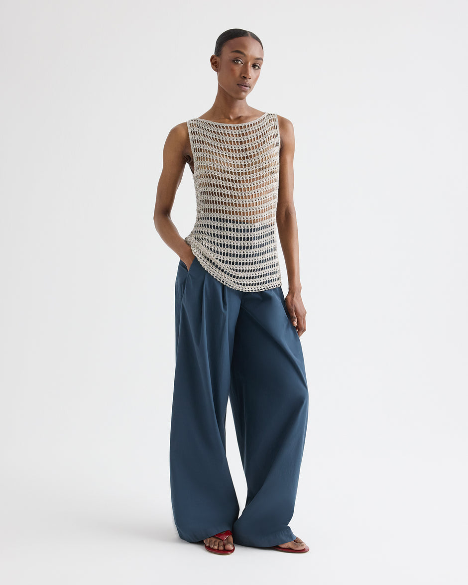TWP Sandshell Cleo Tank in Metallic Wrapped Yarn view 3