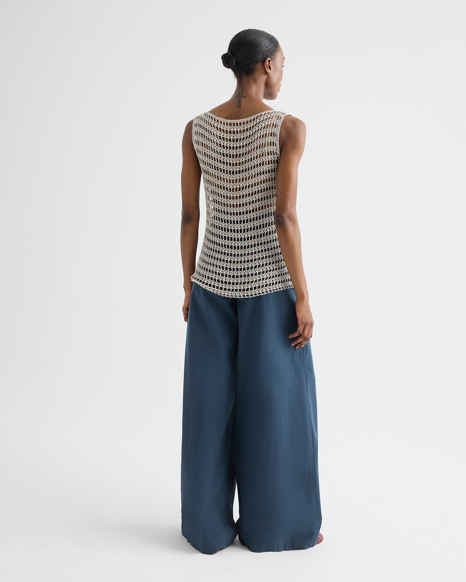 TWP Sandshell Cleo Tank in Metallic Wrapped Yarn view 4