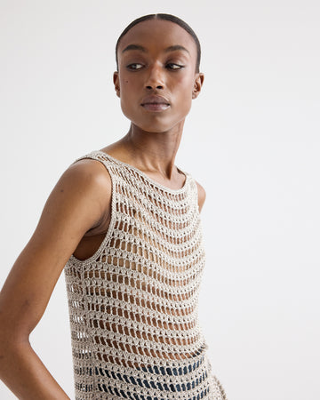 TWP Sandshell Cleo Tank in Metallic Wrapped Yarn view 5