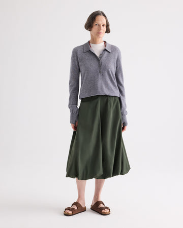 TWP Flannel Uma Henley Sweater in Superfine Cashmere view 3