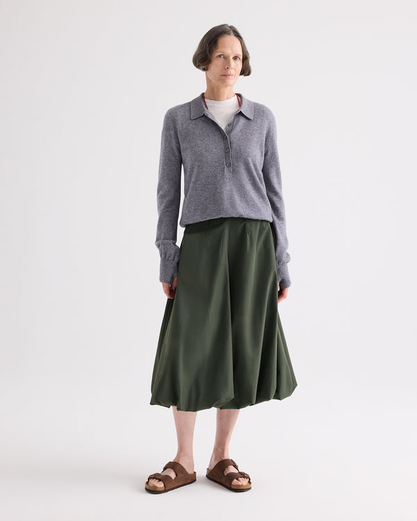 TWP Flannel Uma Henley Sweater in Superfine Cashmere view 3