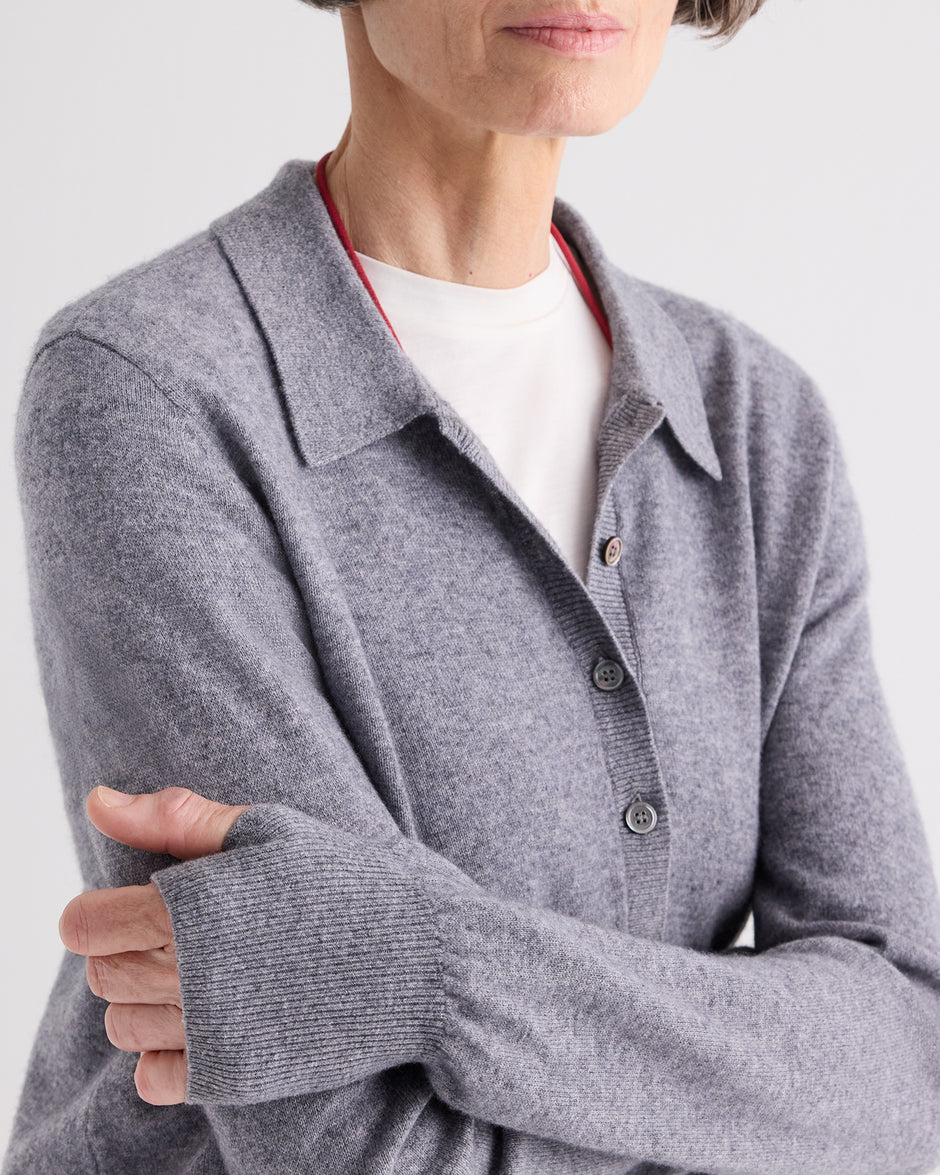 TWP Flannel Uma Henley Sweater in Superfine Cashmere view 2