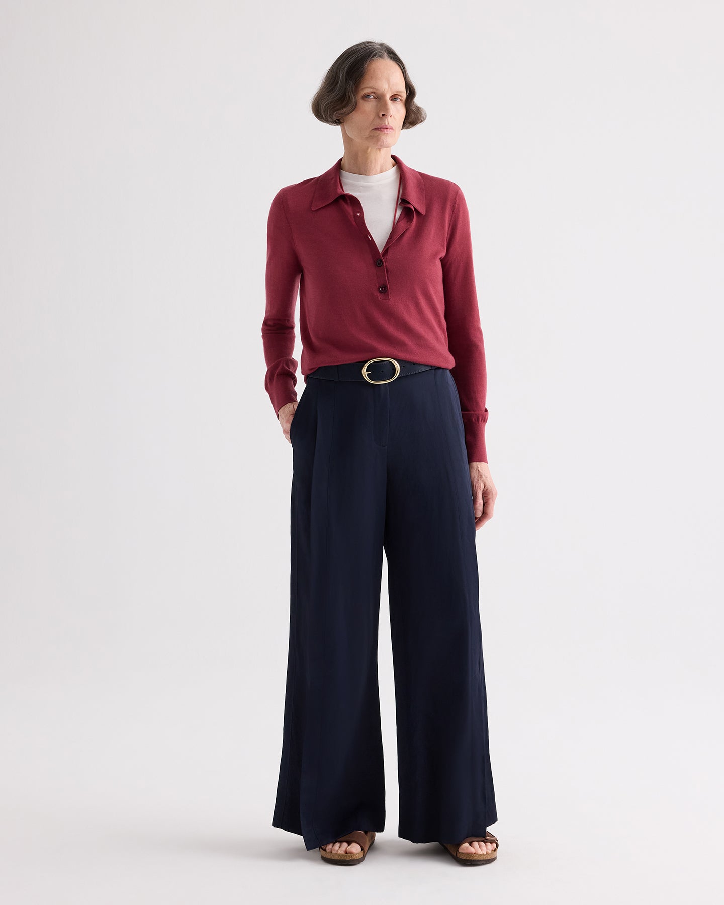 TWP Dry rose Uma Henley in Superfine Cashmere view 4