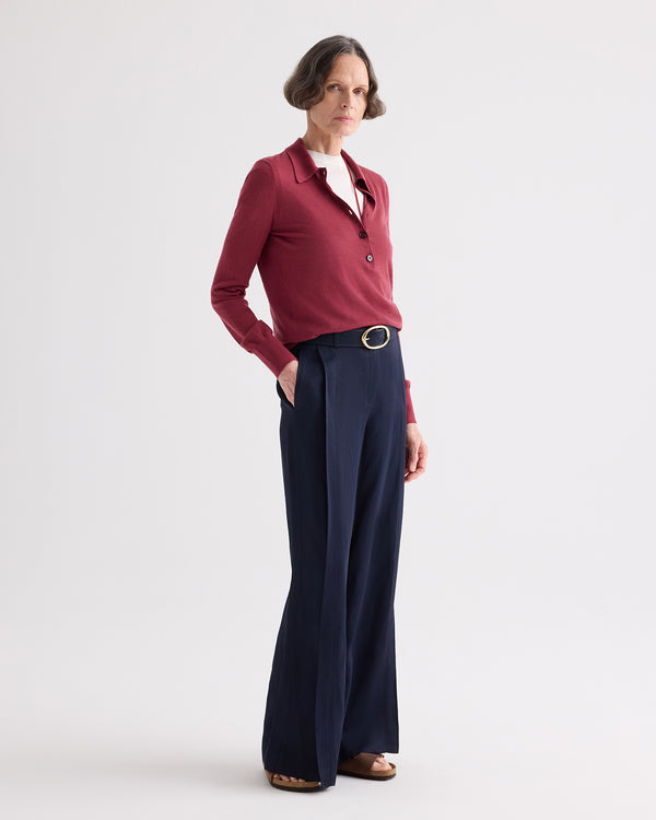 TWP Midnight Taite Pant in Coated Viscose Linen view 1