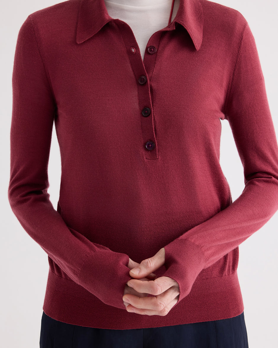 TWP Dry rose Uma Henley in Superfine Cashmere view 2
