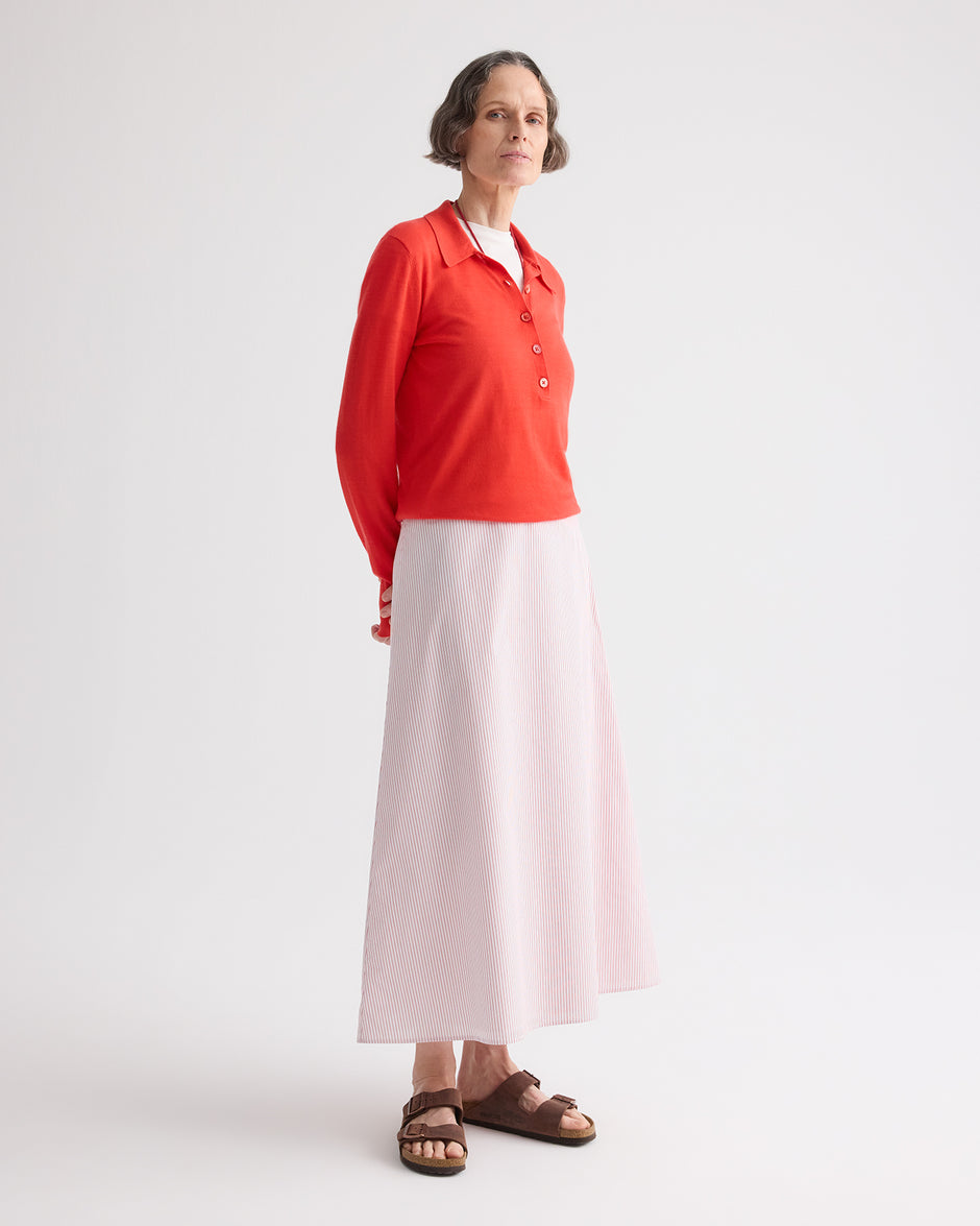 TWP Bitter red Uma Henley Sweater in Cashmere view 4