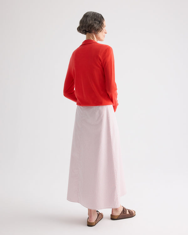 TWP Bitter red Uma Henley Sweater in Cashmere view 5
