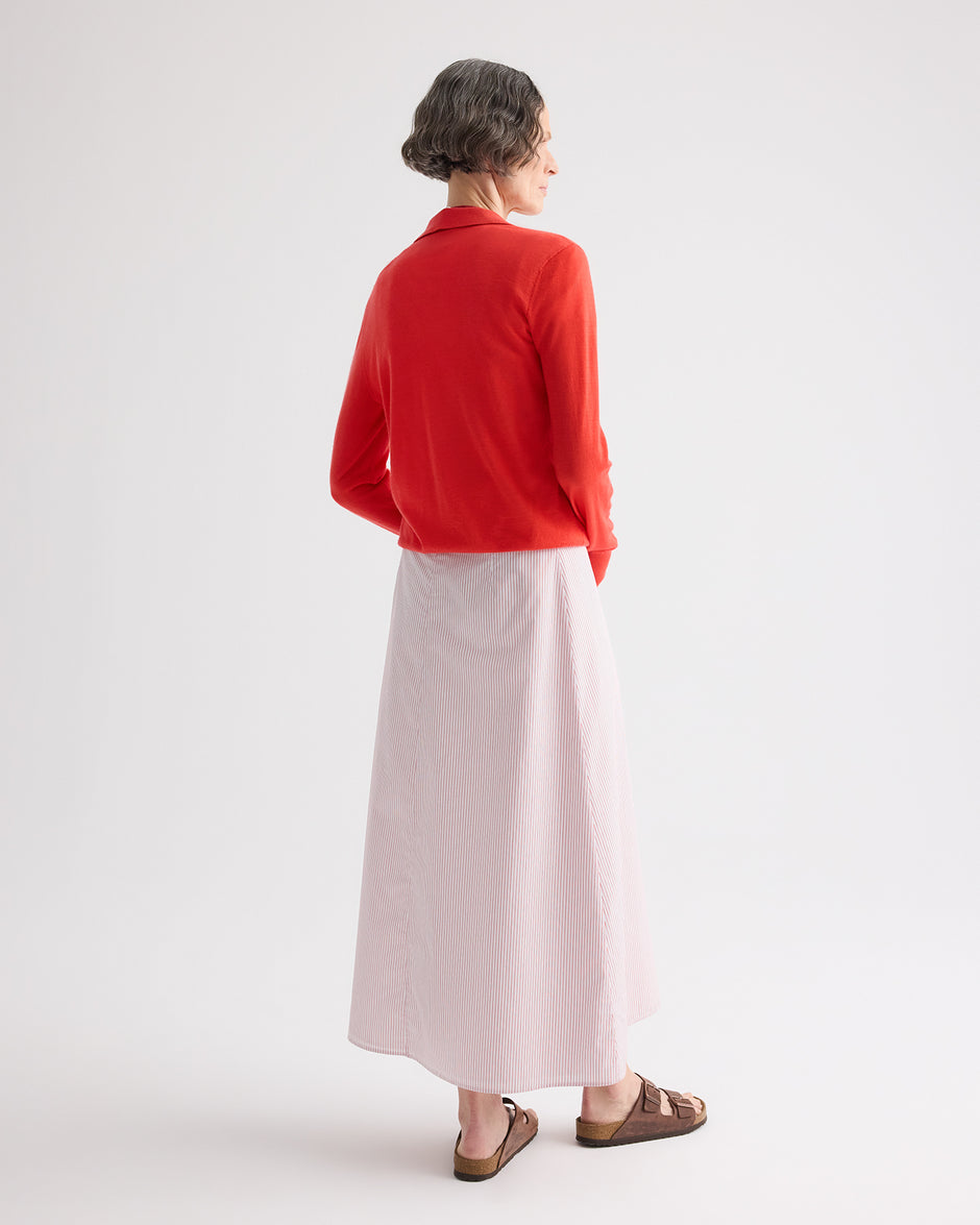 TWP Bitter red Uma Henley Sweater in Cashmere view 5