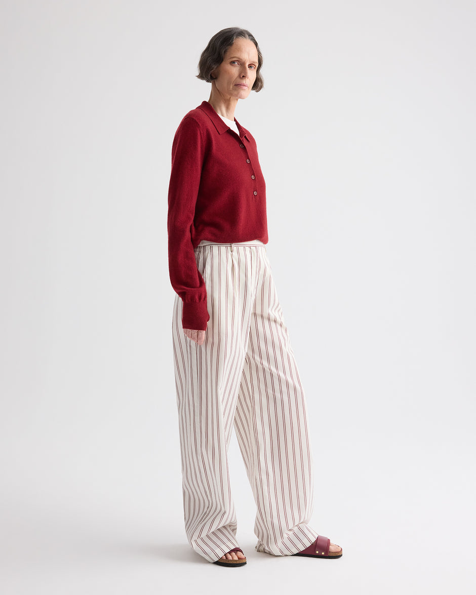 TWP Karanda red Uma Henley Sweater in Cashmere view 4