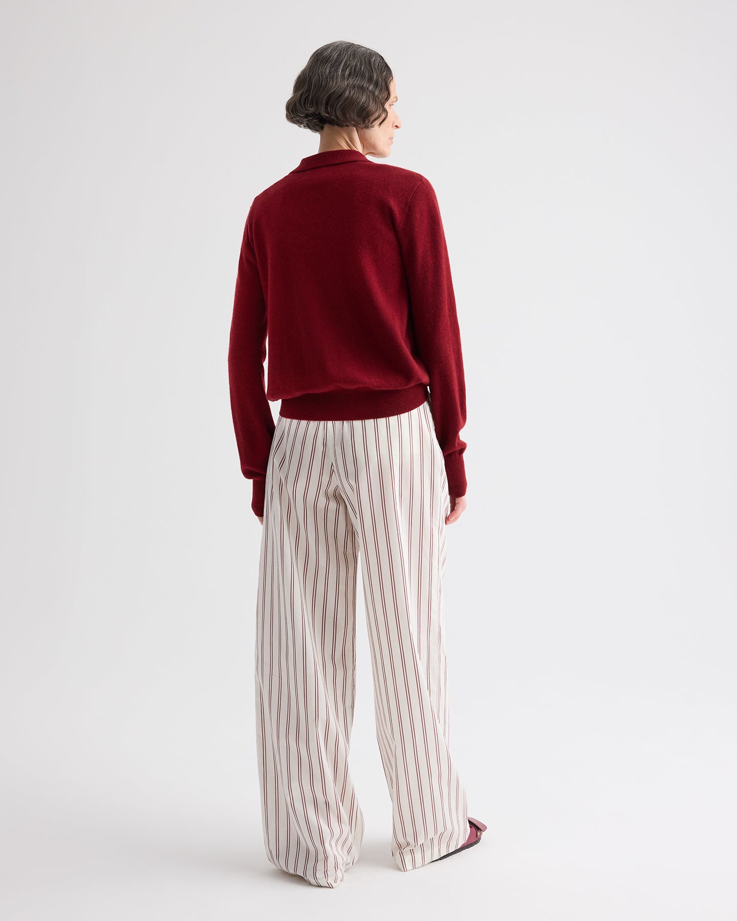 TWP Karanda red Uma Henley Sweater in Cashmere view 5