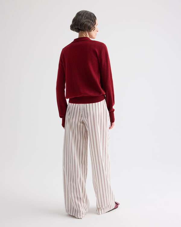 TWP Karanda red Uma Henley Sweater in Cashmere view 5