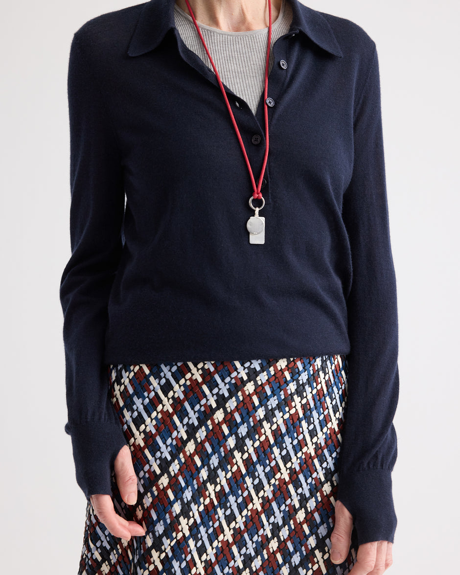 TWP Night sky Uma Henley Sweater in Cashmere view 2