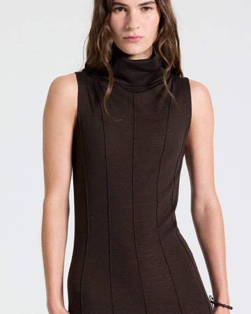 TWP After dark Funnel Neck Sleeveless Dress in Merino Wool view 2