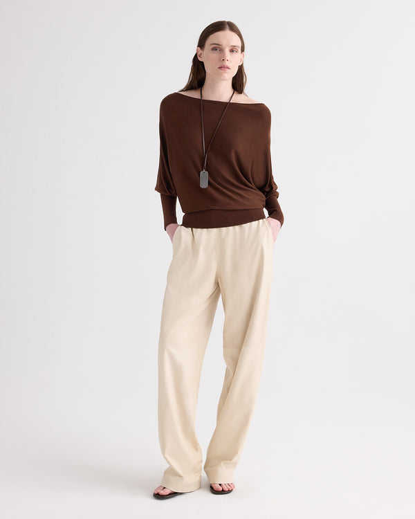 TWP Dark chocolate Landslide Sweater in Italian Cashmere view 1