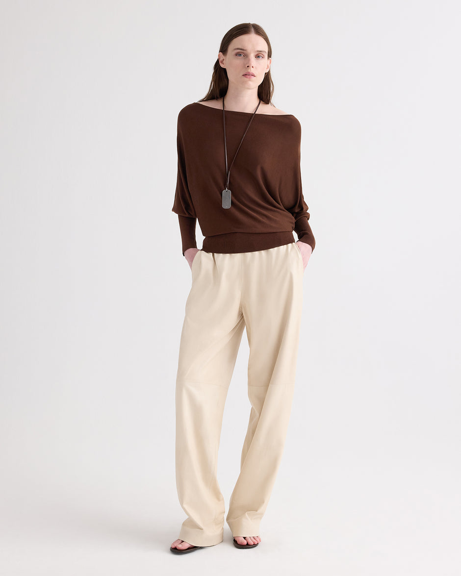TWP Dark chocolate Landslide Sweater in Viscose Silk view 2