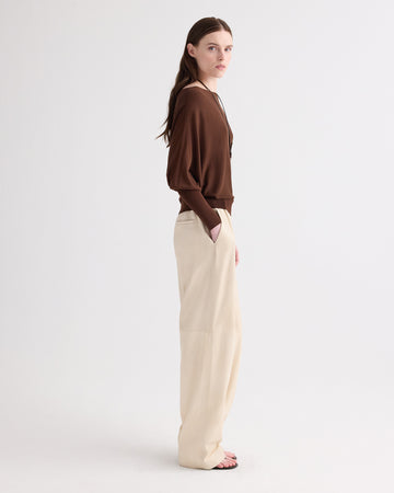 TWP Dark chocolate Landslide Sweater in Viscose Silk view 3