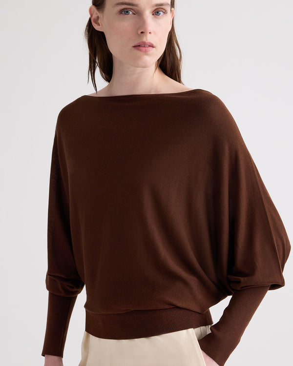 TWP Dark chocolate Landslide Sweater in Italian Cashmere view 2