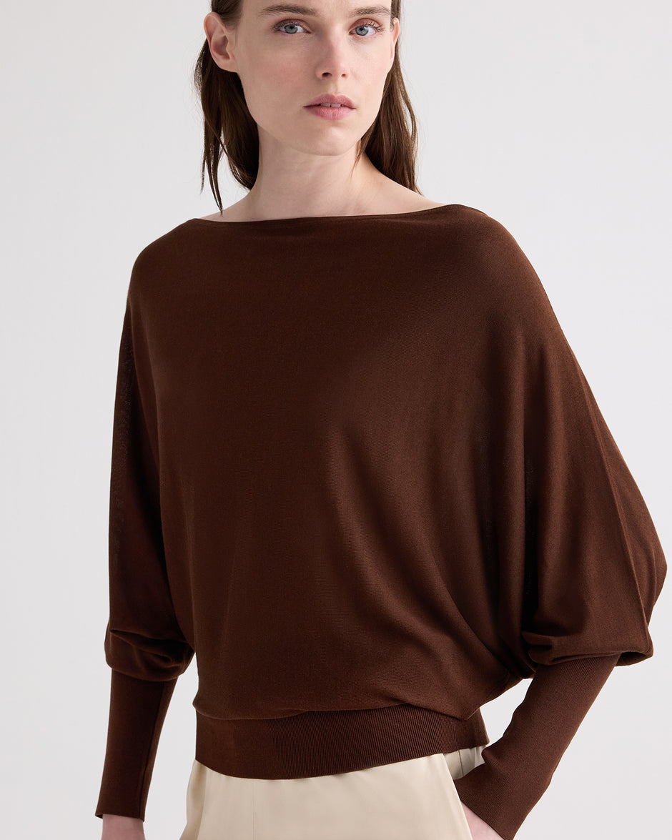 TWP Dark chocolate Landslide Sweater in Viscose Silk view 1