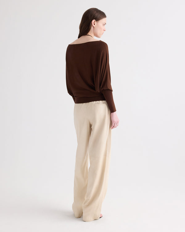 TWP Dark chocolate Landslide Sweater in Italian Cashmere view 4