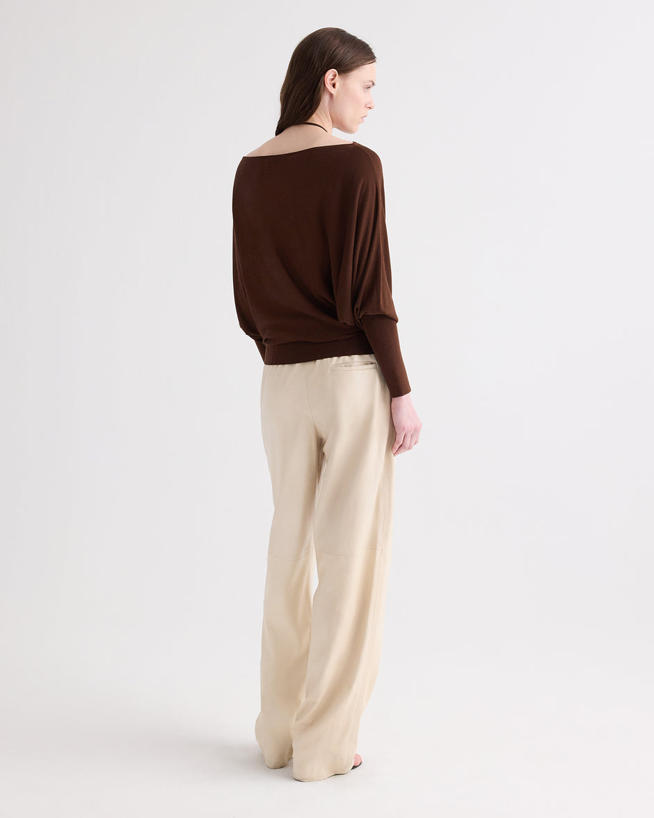 TWP Dark chocolate Landslide Sweater in Viscose Silk view 4