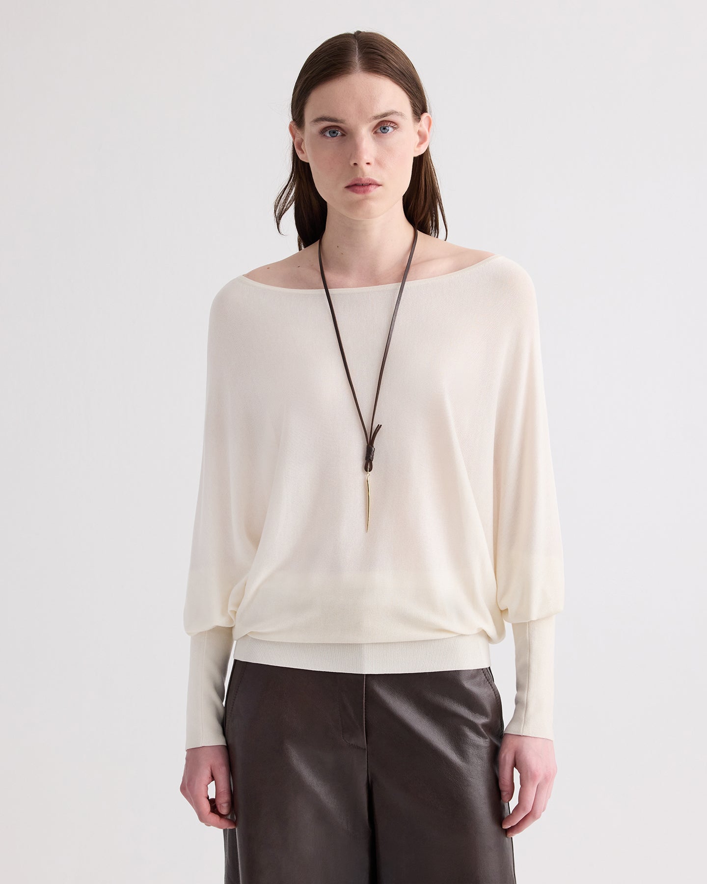 TWP Ivory Landslide Sweater in Viscose Silk view 1