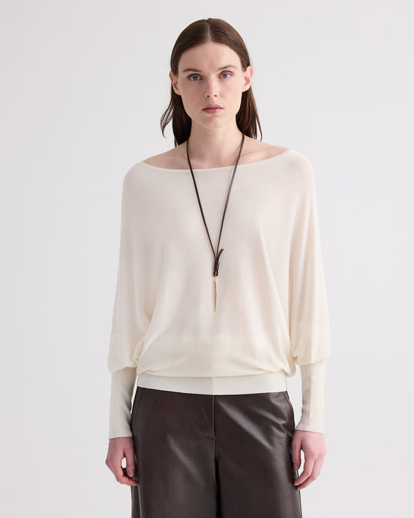 TWP Ivory Landslide Sweater in Viscose Silk view 1