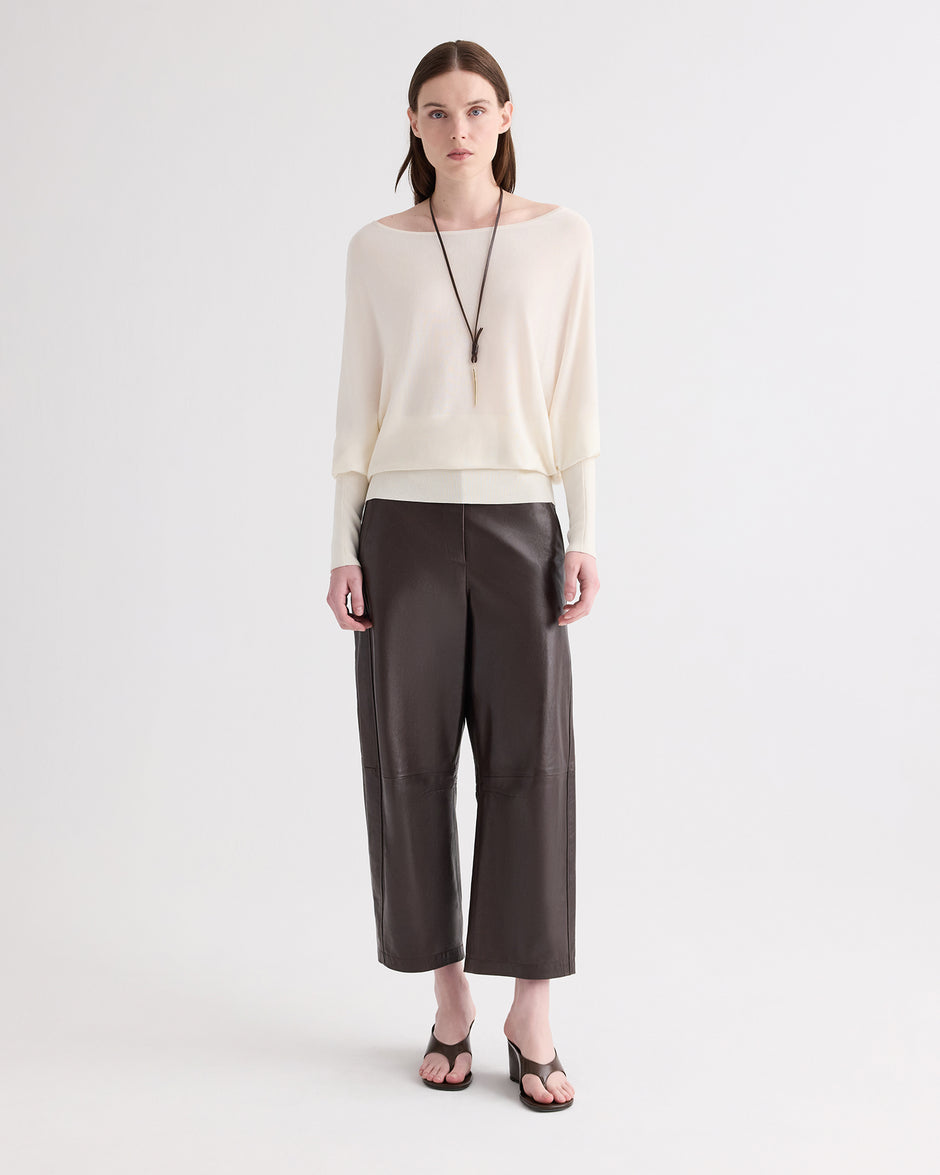 TWP Ivory Landslide Sweater in Viscose Silk view 3