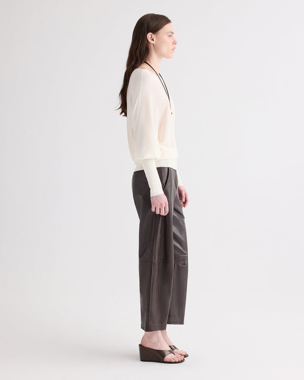 TWP Ivory Landslide Sweater in Viscose Silk view 4