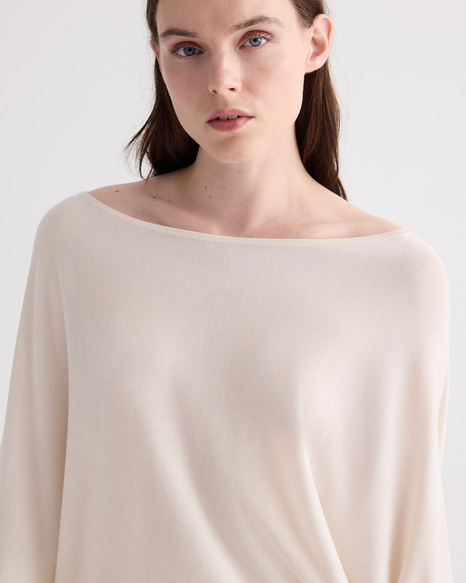 TWP Ivory Landslide Sweater in Viscose Silk view 2