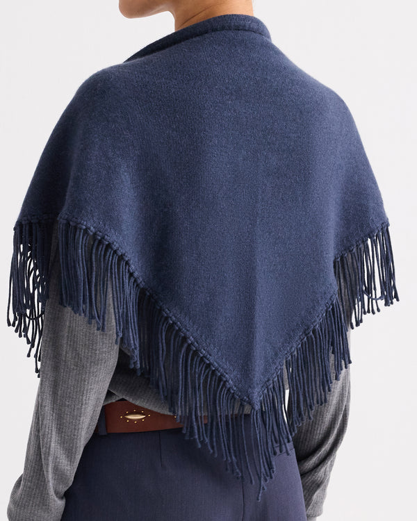 TWP Blue nights FRINGE TRIANGLE SCARF - BLUE NIGHTS view 4