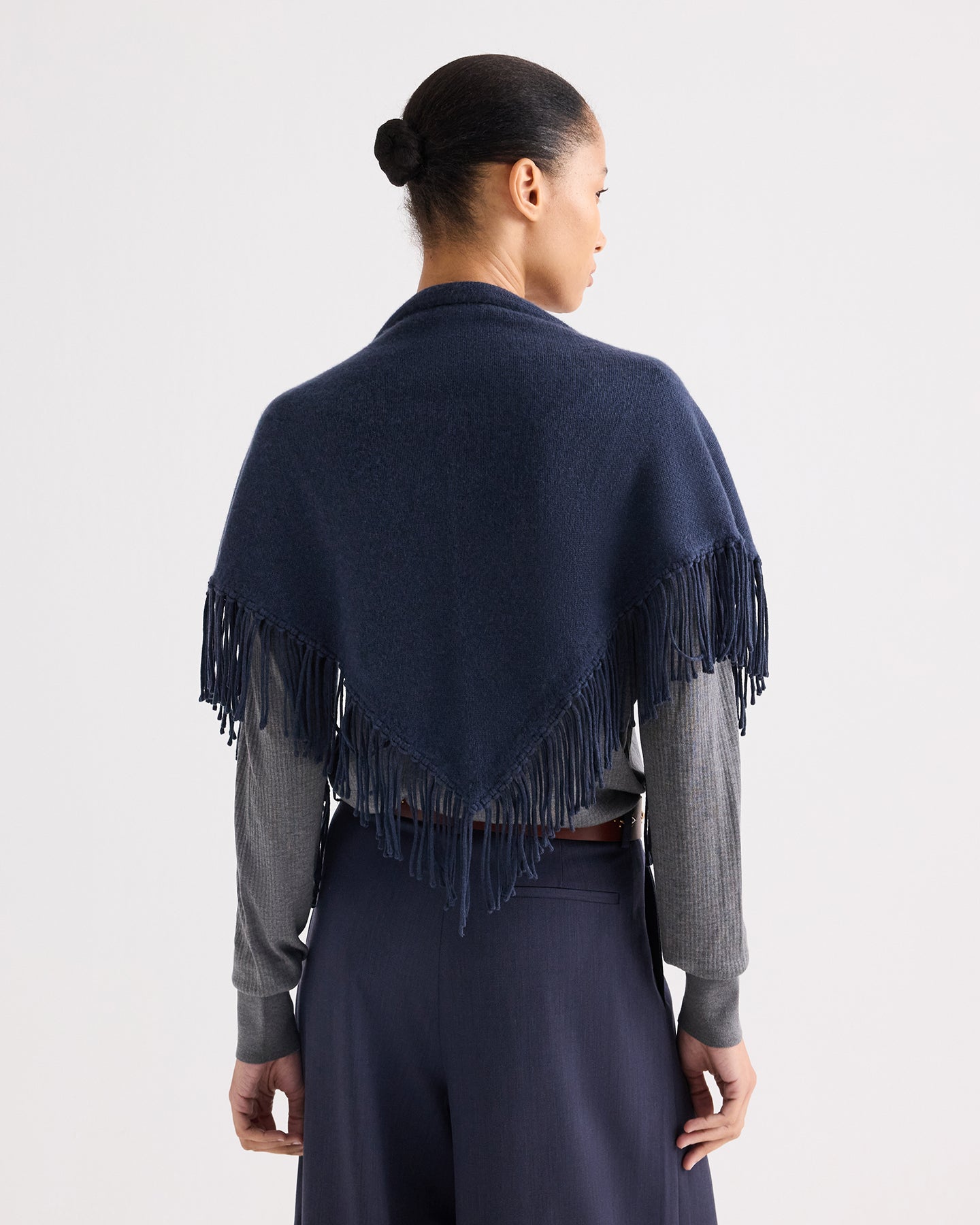 TWP Blue nights FRINGE TRIANGLE SCARF - BLUE NIGHTS view 5