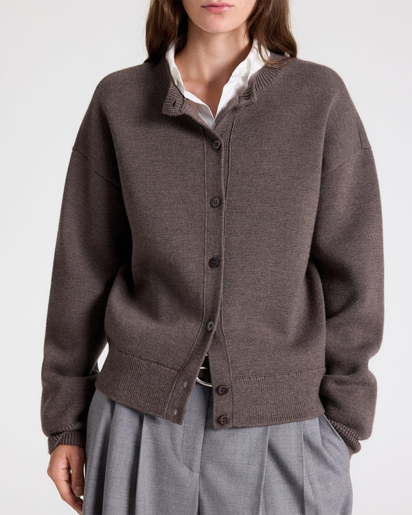 TWP Turkish coffee Stay Awhile Cardigan in Harmony Wool view 7