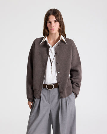 TWP Turkish coffee Stay Awhile Cardigan in Harmony Wool view 2