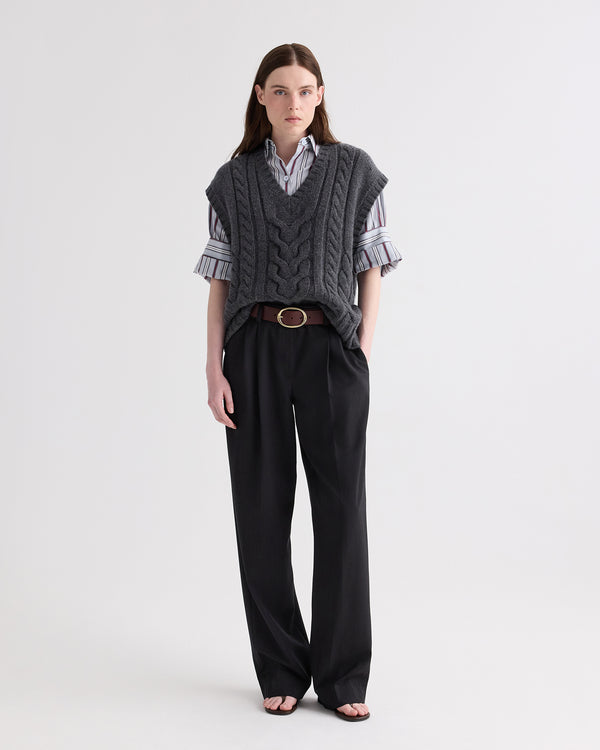 TWP Charcoal grey Pops Vest in Italian Cashmere view 3