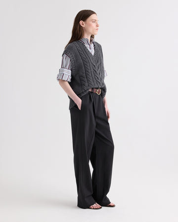 TWP Charcoal grey Pops Vest in Italian Cashmere view 4