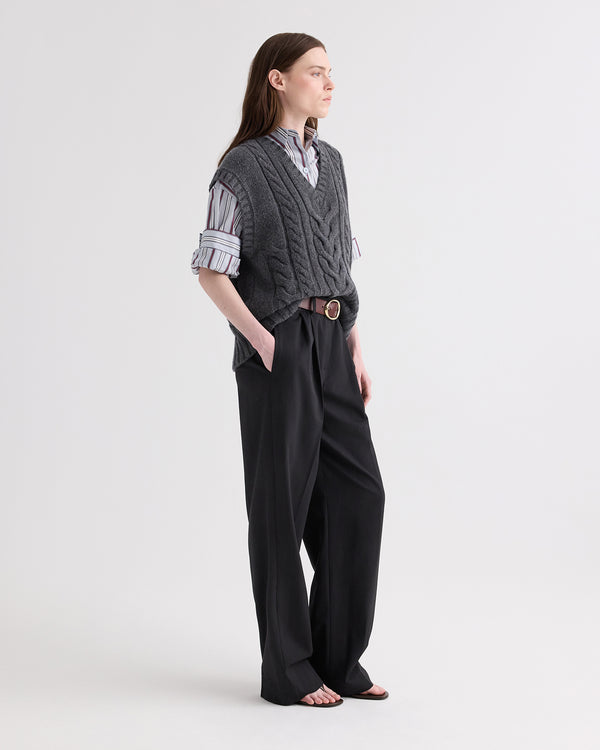 TWP Charcoal grey Pops Vest in Italian Cashmere view 4