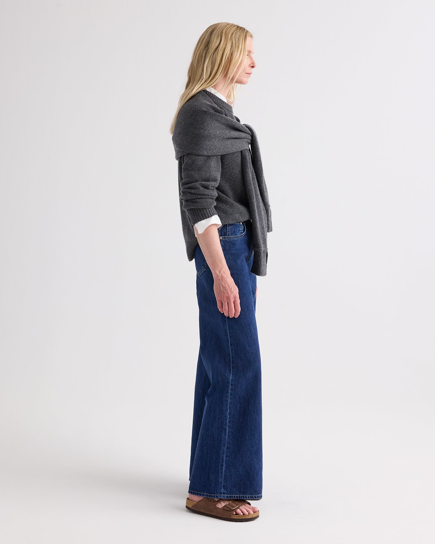 TWP Charcoal grey SHRUG CREWNECK - CHARCOAL GREY view 4