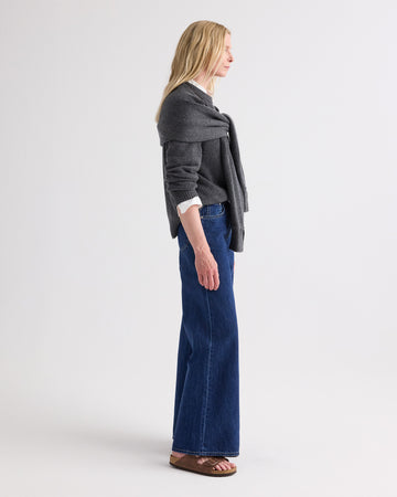 TWP Charcoal grey Shrug Crewneck in Italian Cashmere view 4