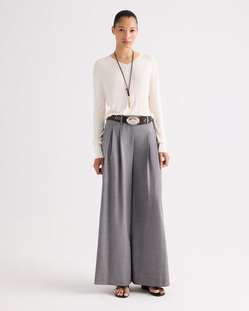 TWP Ivory Second Skin V Sweater in Viscose Silk view 1
