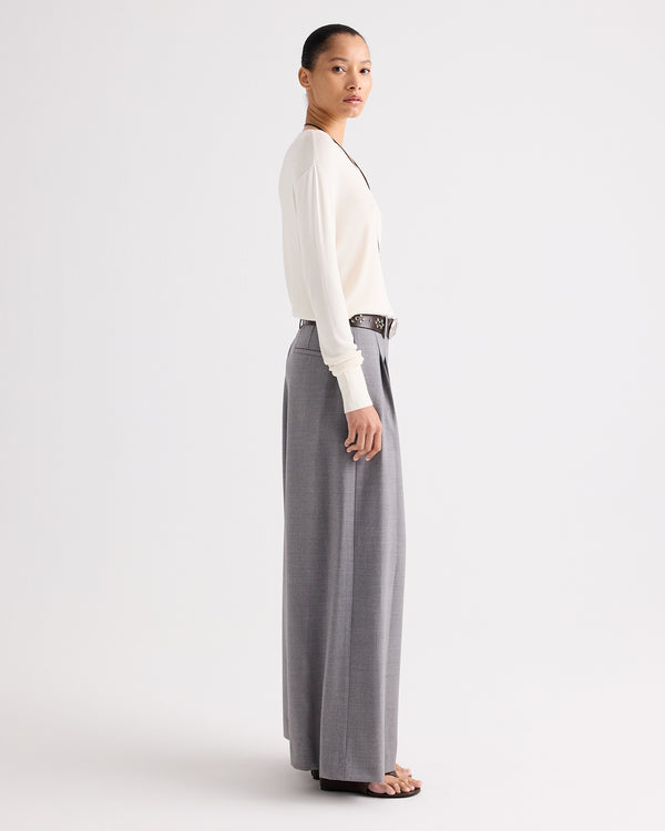 TWP Ivory Second Skin V Sweater in Viscose Silk view 4
