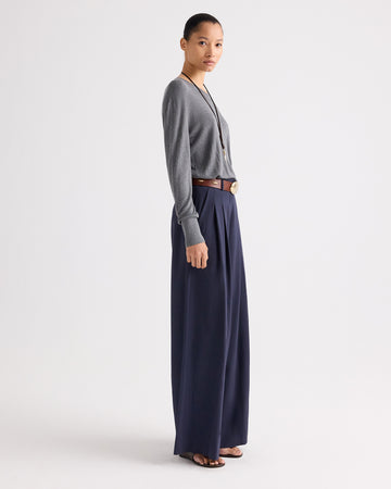 TWP Pewter Second Skin V Sweater in Viscose Silk view 4