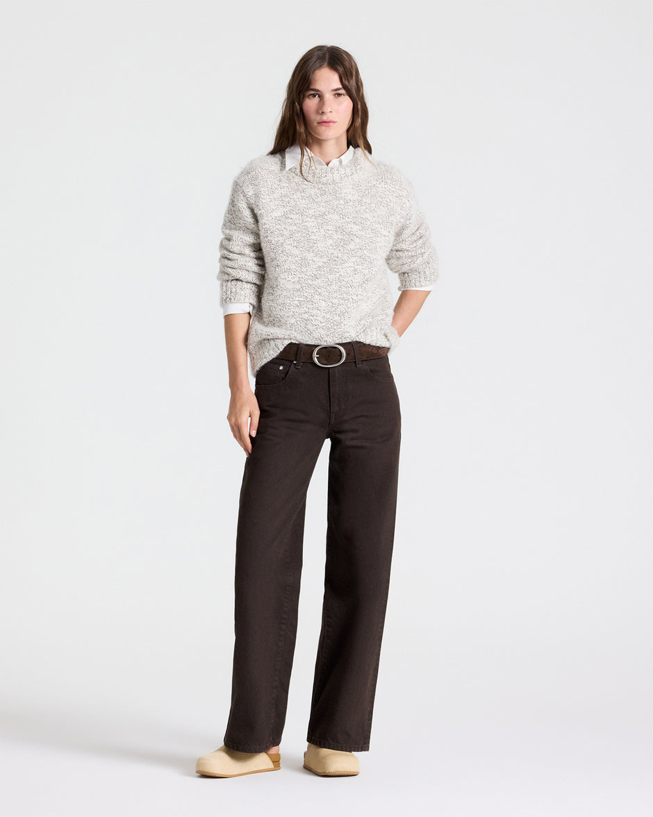 TWP Turkish coffee / ivory CHUNKY CREWNECK - TURKISH COFFEE / IVORY view 4