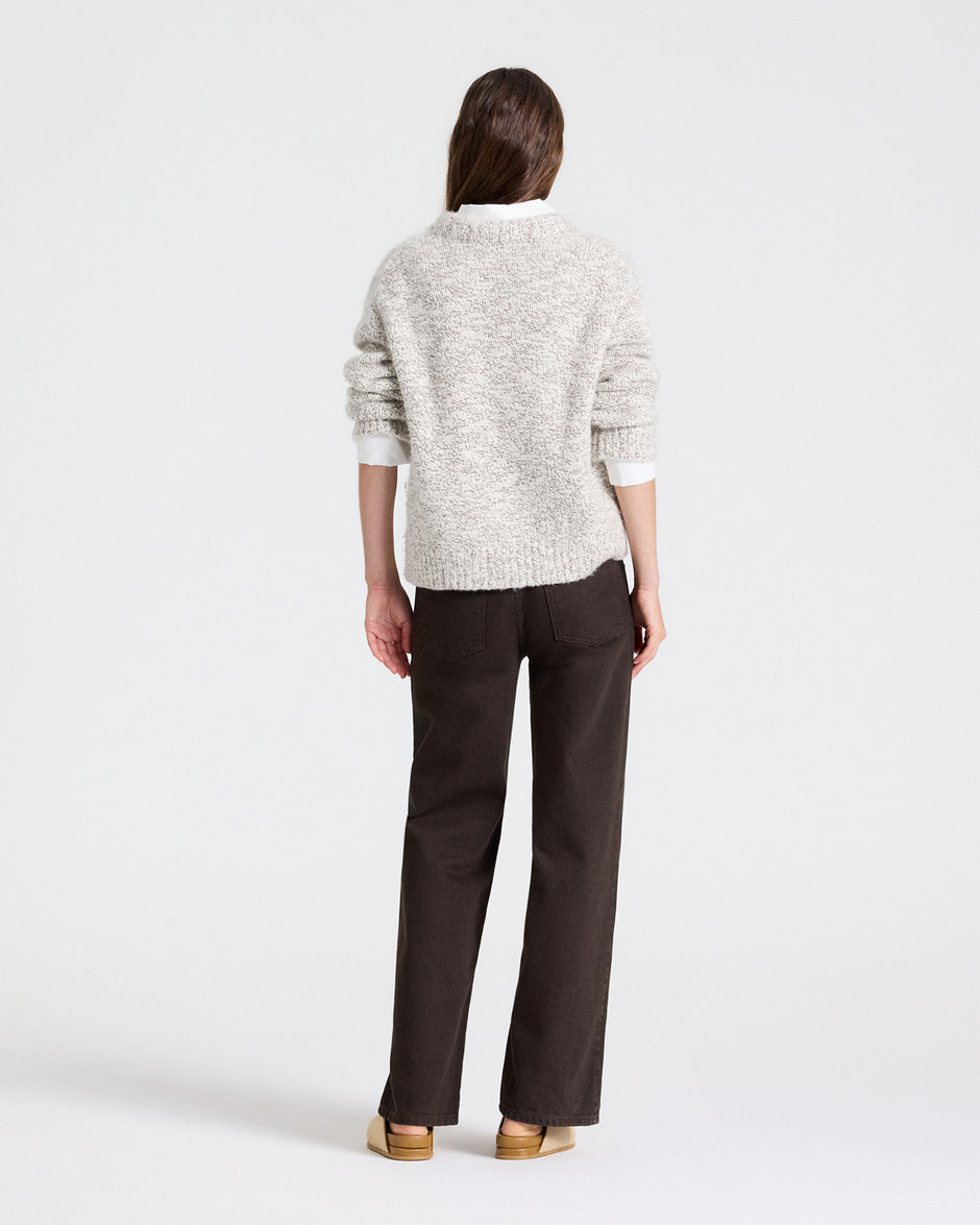 TWP Turkish coffee / ivory CHUNKY CREWNECK - TURKISH COFFEE / IVORY view 6