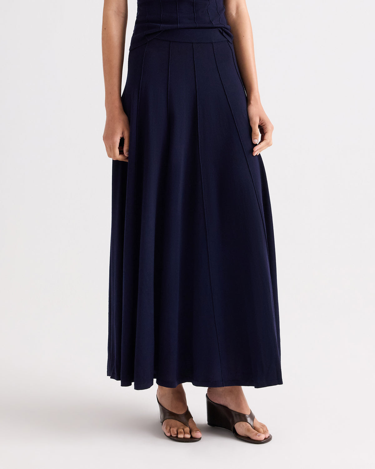 TWP Blue nights Seamed Maxi Skirt in Merino Wool view 2